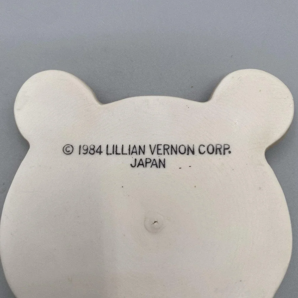 Vtg 80s Lillian Vernon Teddy Bear Switch Plate Cover and Hook Nursery Decor